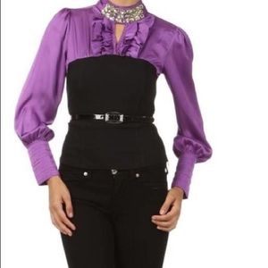 Purple and Black Corset Style Blouse